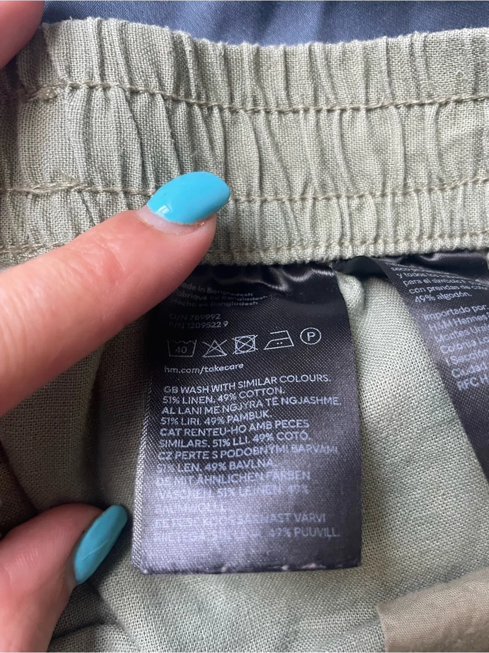 Women’s Green Drawstring Linen Pants